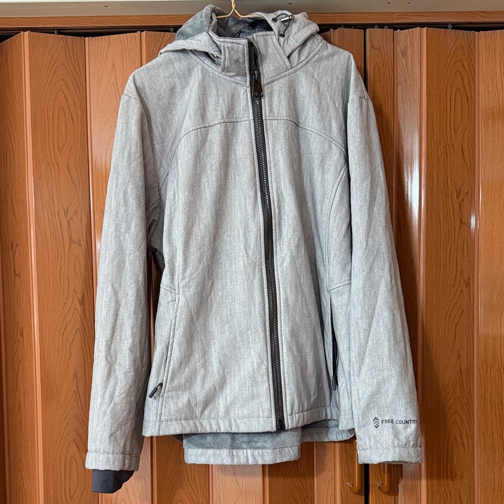 Free Country Gray Hooded Jacket